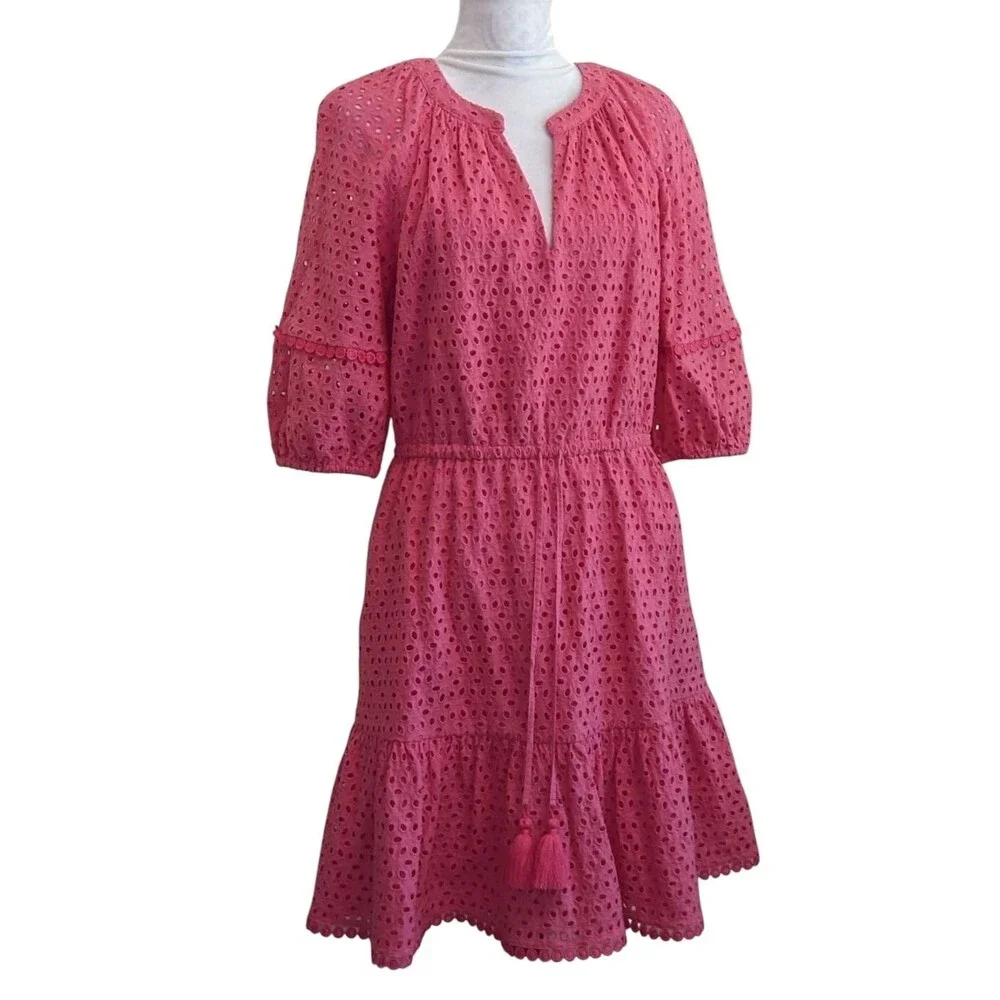vince camuto pink dress Ruffle-Sleeve Chiffon Shift - Hot Hand wash recommended Vince Camuto Womens Peach Pink